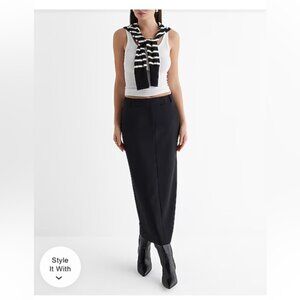 Express Maxi Skirt Black NWT 12 (Editor High Waisted Maxi Skirt)